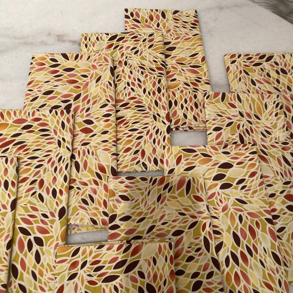 Set of 10 Patterned Table Napkins